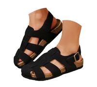 Bgvowivh Scarpe Donna Estive Comode Women's Flat Hollow Toe Slip Suede Sandals With Elastic Band For Outdoor Wear Scarpe Donna Estive (39)