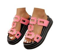 Bgvowivh Scarpe Ortopediche Donna Estive Women's Thick Soled Flat Hollow Out Slip Toe Leather Sandals For Outdoor Wear Scarpe Estive Donna (37)