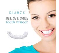 BGZ 2 Pairs Protesi Denti sopra E sotto Denti Finti Snap on Faccette Dentali, Perfetti Denti Bianchi,Confortevole Kit Sbiancante Denti per La Copertura Denti Mancanti O Rotti