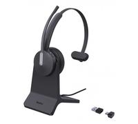 Yealink BH 70 Mono Teams Cuffie con supporto di ricarica - Bluetooth, 3 microfoni cancellazione del rumore, durata della batteria 35 ore, USB-C/A