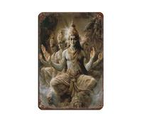 Bhagavad Gita Art - Targa in metallo retrò, decorazione da parete per bar, grotta, bar, famiglia, garage, 20 x 30 cm