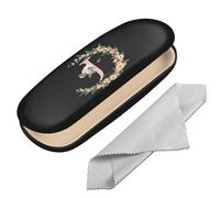 BHAHB Custodia per Occhiali con Guscio Rigido con Iniziale Protettiva per Occhiali Portaocchiali con Panno di Pulizia per Donne Ragazze Uomini Carino Estetico Classico, Taglia unica