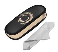 BHAHB Custodia protettiva rigida per occhiali con lettera iniziale custodia protettiva per occhiali scatola per occhiali con panno per la pulizia donne uomini carino, Lettera-c, taglia unica