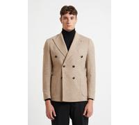 BHARNABA Giacca Uomo Doppiopetto Sfoderata Fantasia Spina di Pesce Rever a Lancia MODELLO GKS607 - sabbia / 48