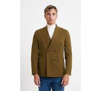 BHARNABA Giacca Uomo Doppiopetto Sfoderata Fantasia Spina di Pesce Rever a Lancia MODELLO GKS707 - verde oliva / 48