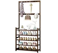 BHBXZZDB Scarpiera Armadio con 12 Ganci, Scarpiera con Appendiabiti, Scarpiera 5 Ripiani, Portaoggetti A Torre, Facile da Montare, capacità di Ogni Strato Fino A 10 kg