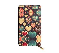 BHCASE Heart Crush Flower Portafoglio lungo in pelle - 19 x 10 cm comodo, leggero, impermeabile, resistente, bello, nero, taglia unica, Nero , Taglia unica