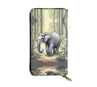 BHCASE Walking Elephant Portafoglio lungo in pelle - 19 x 10 cm comodo, leggero, impermeabile, durevole, bello, nero, taglia unica, Nero , Taglia unica