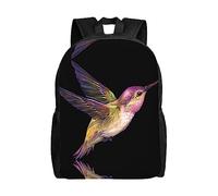 BHCASE Zaino con colibrì rosa: robusto e resistente all'usura, alla moda e leggero, casual, minimalista per uomini e donne, Nero , Taglia unica