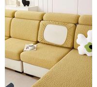 BHCCY Fodera Elastica for Cuscino del Divano a Forma di L - Fodera in Spandex Elasticizzato, Antiscivolo e sfoderabile for divani, sedie e divani componibili(Yellow,X-4Seater)