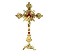 BHFYOB Crocifisso per parete religiosa per stare in piedi per la casa decorazione da tavolo C