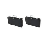 BHFZIAP Chip Carry Case in lega di alluminio solido con serratura addensare portatile Chip Set Box, Set da 2 (nero), 39.5cmx21.5cmx6.5cm, come descrizione