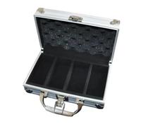 BHFZIAP Custodia resistente per chip con serratura e maniglia robusta, Argento., 19.5cmx11cmx7.5cm, come descrizione