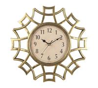 BHFZIAP Orologio da parete dal design retrò, piccolo, silenzioso, elegante, 25,4 cm, per cucina, camera da letto, oro, 25,4 cm