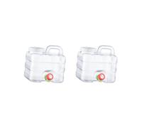 BHFZIAP Set di 2 contenitori d'acqua da 7,5 l con beccuccio, trasparente, per campeggio, per cucinare all'aperto