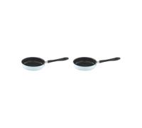 BHFZIAP Set di 2 padelle antiaderenti con manico lungo per piano cottura a induzione RV cucina da viaggio blu, 12,5 cm