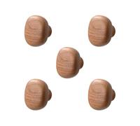 BHFZIAP Set di 5 ganci appendiabiti da parete in legno, pomelli decorativi per armadio, cappello, sciarpa, asciugamano, 4,2 x 4,9 x 4 cm, rettangolari