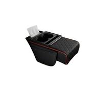 BHGMGEBLV Estensione Porta Tazza Auto Scatola Bracciolo Auto Cuscino Imbottitura Altezza Addensata 7,5 Cm Supporto Gomito Cotone Memoria Portabicchieri Tessuto(Black Red)