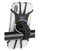 BHGMGEBLV Supporto Manubrio Supporto Per Bicicletta E Motocicletta Girevole A 360° Sicuro Per In Silicone Tipo Trazione In Per Tutti I Supporti Per Telefoni Supporto Telefono Moto(Black)