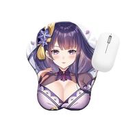 BHGSYWQ Tappetino per mouse ergonomico con poggiapolsi 3D, multi-design, adatto per computer portatili, ufficio e uso domestico, 5,5 cm x 21,5 cm (SBD-005 Raiden Shogun)