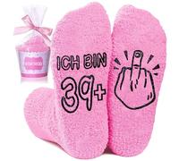 BHGWR 30 40 compleanno donna regalo calze idee regalo antiscivolo morbide calze da donna divertenti regali per donne regalo di compleanno per fidanzata figlia mamma calzini, 40 anni, Taglia unica