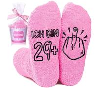 BHGWR 30 40 compleanno donna regalo calze idee regalo antiscivolo morbide calze da donna divertenti regali per donne regalo di compleanno per fidanzata figlia mamma calzini, 30 anni, Taglia unica