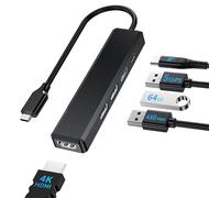 Hub USB C HDMI BHHB 5 in 1 Adattatore con HDMI 4K@30Hz, PD 100W Carica, USB Alta Velocità 5Gbps Hub USBC per MacBook Pro Air M3/M2/M1, iPad Pro Air, iPhone 15/16 Plus Pro Max, Galaxy S24 Plus Ultra
