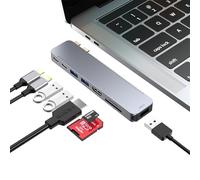 Hub USB C 8-in-2 MacBook Air Pro Adattatore USB C Hub con 4K HDMI, Thunderbolt, 5Gbps USBC USB3.0 * 2, lettore di schede TF SD Adattatore per MacBook Pro Air M1/M2/M3/2024/2023/2022 (M82 4K 30Hz)