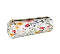 BHHJKK Astuccio colorato con fiori primaverili e foglie floreali con cerniera per penne e cosmetici, per ufficio, scuola, università, lavoro, Come nella foto, Taglia unica, Astucci per matite