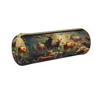 BHHJKK Astuccio con animali della foresta, con cervo, uccellini, cerniera, astuccio per cancelleria, cosmetici, organizer per ufficio, scuola, università, lavoro, Come nella foto, Taglia unica,