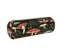 BHHJKK Astuccio con funghi tropicali, con farfalle e foglie, con cerniera, per cancelleria, cosmetici, per ufficio, scuola, università, lavoro, Come nella foto, Taglia unica, Astucci per matite