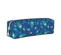 BHHJKK Astuccio con piume di pavone volanti, con stampa blu, con cerniera, in pelle, per penne, matite, cosmetici, cosmetici, Come nella foto, Taglia unica, Astucci per matite