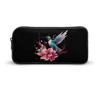 BHHJKK Astuccio grande con colibrì e fiori, astuccio per matite e penne, organizer per penne e trucchi, per donne e uomini, Come nella foto, Taglia unica, Astucci per matite