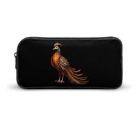 BHHJKK Astuccio grande con piume dorate di fagiano, astuccio per penne con cerniera, organizer per penne e trucchi, per donne e uomini, Come nella foto, Taglia unica, Astucci per matite