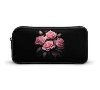 BHHJKK Astuccio grande con rose rosa, astuccio portapenne con cerniera, organizer per penne e trucchi, per donne e uomini, Come nella foto, Taglia unica, Astucci per matite