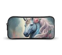 BHHJKK Astuccio grande con unicorno, astuccio per matite e penne, organizer con cerniera, per donne e uomini, Come nella foto, Taglia unica, Astucci per matite