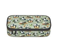 BHHJKK Astuccio in legno di bambù con panda, grande capacità, astuccio carino per articoli di cancelleria per donne, uomini e adulti, Come nella foto, Taglia unica, Astucci per matite