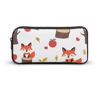 BHHJKK Astuccio per matite con motivo di volpi e ceppi di albero, divertente astuccio ad alta capacità, organizer portatile per penne, Come nella foto, Taglia unica, Astucci per matite