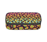 BHHJKK Astuccio per matite con motivo leopardato rosa glitter ombre grande capienza astuccio porta trucchi cancelleria cancelleria astuccio con cerniera, come da foto, taglia unica, astuccio, Come da