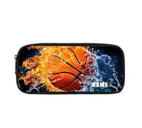 BHHJKK Astuccio per matite con motivo lupo, astuccio per ragazzi, piccolo astuccio estetico, astuccio per matite alla moda, per ragazzi e trucchi, Aggiungi il tuo nome su Cool Basketball, Taglia