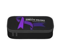 BHHJKK Astuccio per matite con nastro viola per sensibilizzazione sulla violenza domestica, grande capacità, astuccio carino per donne, uomini e adulti, Come nella foto, Taglia unica, Astucci per