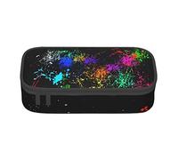 BHHJKK Astuccio per matite con schizzi di vernice al neon arcobaleno di grande capacità, astuccio carino per articoli di cancelleria per donne, uomini e adulti, Come nella foto, Taglia unica, Astucci