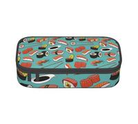 BHHJKK Astuccio per matite in stile giapponese Kawaii con motivo sushi, grande capacità, astuccio per trucchi, forniture per ufficio, astuccio per cancelleria con cerniera, Come nella foto, Taglia