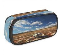 BHHJKK Astuccio per ragazze e ragazzi che giocano a calcio, astuccio per matite per bambini e adolescenti, con cerniera, in pelle PU, organizer per matite scolastiche, Come nella foto, Taglia unica,