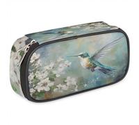BHHJKK Astuccio per ragazze e ragazzi con animali colibrì astuccio per bambini e adolescenti con cerniera in pelle PU organizer per matite scolastica astuccio organizer, Come nella foto, Taglia unica,