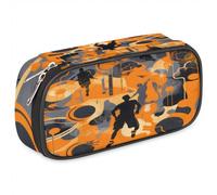 BHHJKK Astuccio per ragazze e ragazzi con giocatori sportivi, astuccio per matite per bambini e adolescenti, con cerniera, in pelle PU, organizer per matite scolastiche, Come nella foto, Taglia unica,