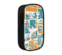 BHHJKK Astuccio portamatite con cerniera, organizer vuoto con 3 scomparti, portatile, multifunzionale, di grande capacità, per ufficio, Modelli Medioevo, Taglia unica, Astucci per matite