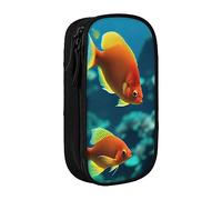 BHHJKK Astuccio portamatite con cerniera, organizer vuoto con 3 scomparti, portatile, multifunzionale, di grande capacità, per ufficio, Marine Fish Coral, Taglia unica, Astucci per matite