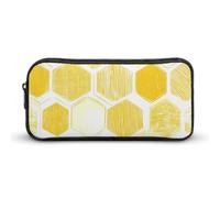 BHHJKK Astuccio portamatite giallo a nido d'ape divertente astuccio ad alta capacità organizer portatile per penne, Come nella foto, Taglia unica, Astucci per matite