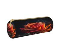 BHHJKK Astuccio portapenne con cerniera e fiore di rosa di fuoco, astuccio per cancelleria, cosmetici, organizer per ufficio, scuola, università, lavoro, Come nella foto, Taglia unica, Astucci per